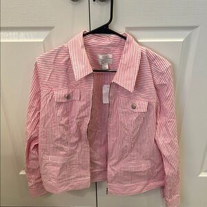 Christopher & Banks Pink Striped Jacket